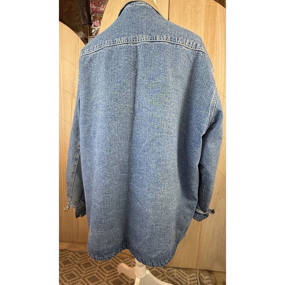Old Navy Dungarees Womens Large Sherpa Lined Denim‎ Jacket Corduroy Collar - Picture 10 of 10